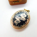 Victorian 9ct Gold Back & Front 'In Memory Of' Mourning Locket c1860 Antique