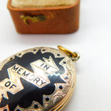 Victorian 9ct Gold Back & Front 'In Memory Of' Mourning Locket c1860 Antique