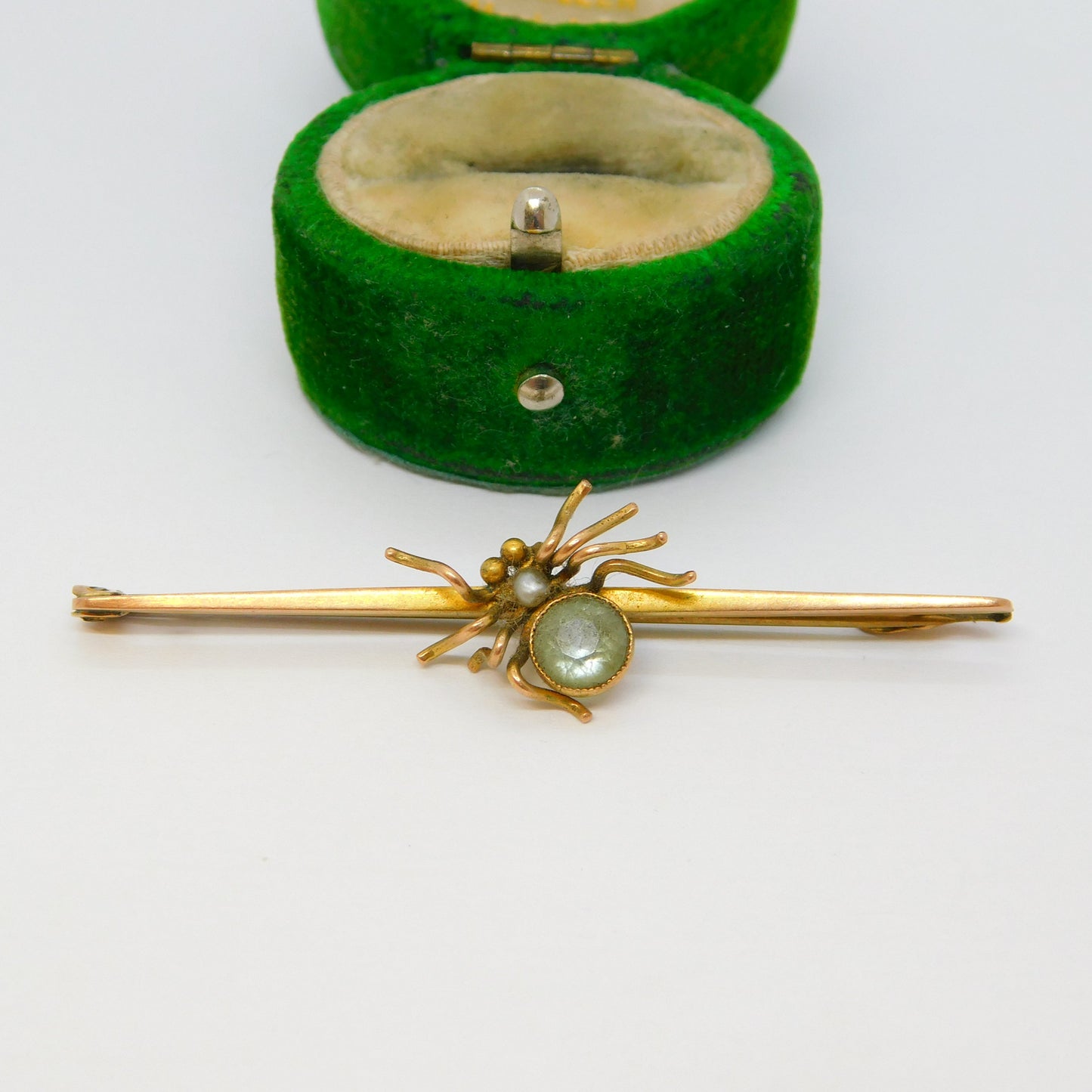 Antique gold spider brooch