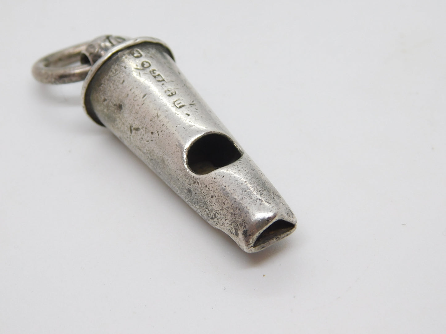 Victorian Sterling Silver Working Military Whistle Antique 1852 Birmingham