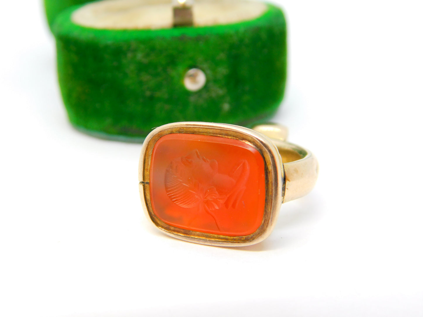 George III 9ct Gold Carved Carnelian Agate Roman Senator Intaglio Seal Fob c1820