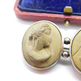 Georgian Grand Tour Sterling Silver Carved Lava Facing Cameo Brooch Antique c1820