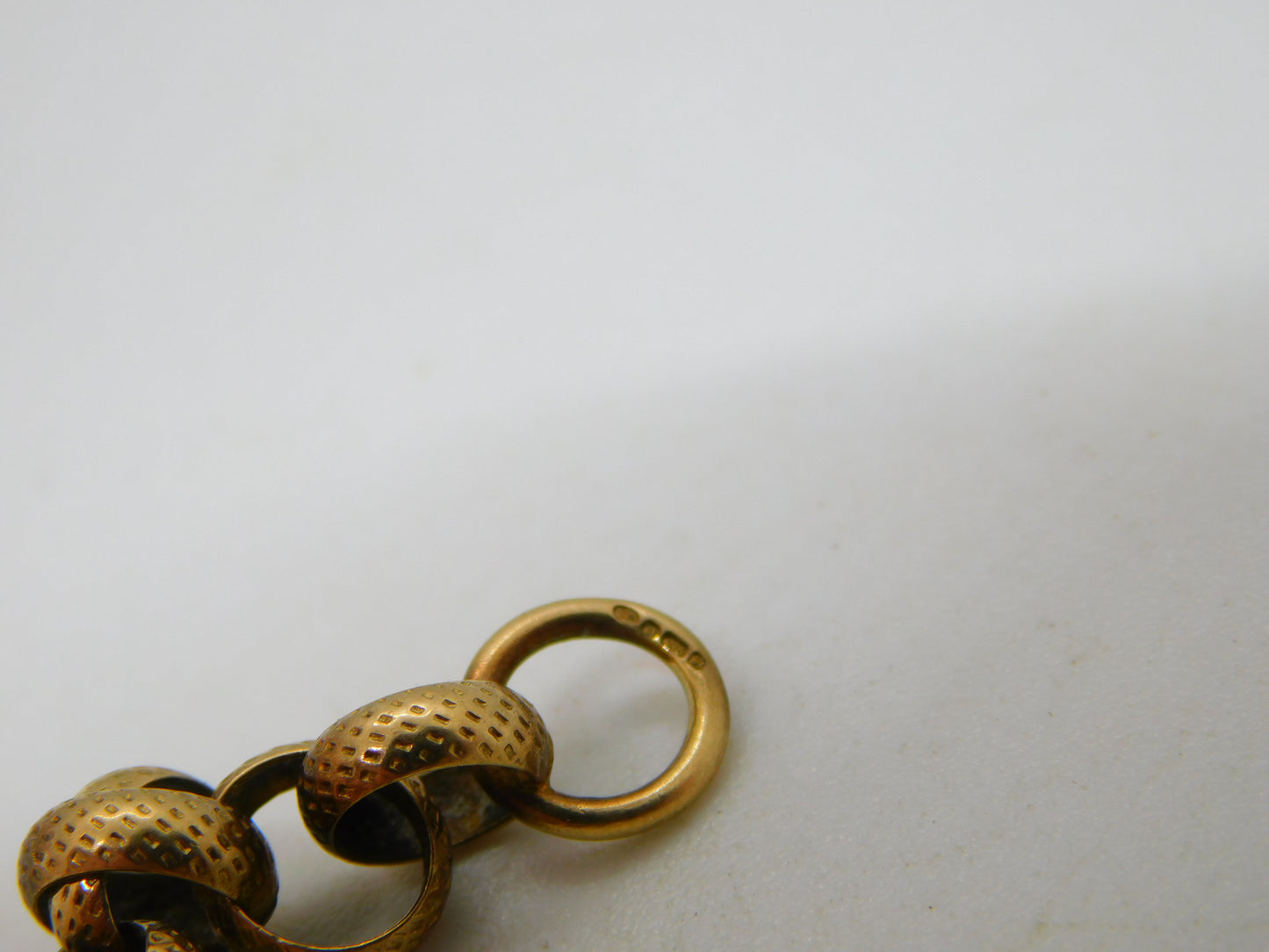 Victorian Style 9ct Gold Belcher Chain Bracelet Turquoise Hand Clasp Vintage 1998