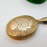 Victorian 9ct Gold Back & Front Swallow Sweetheart Locket Pendant Antique