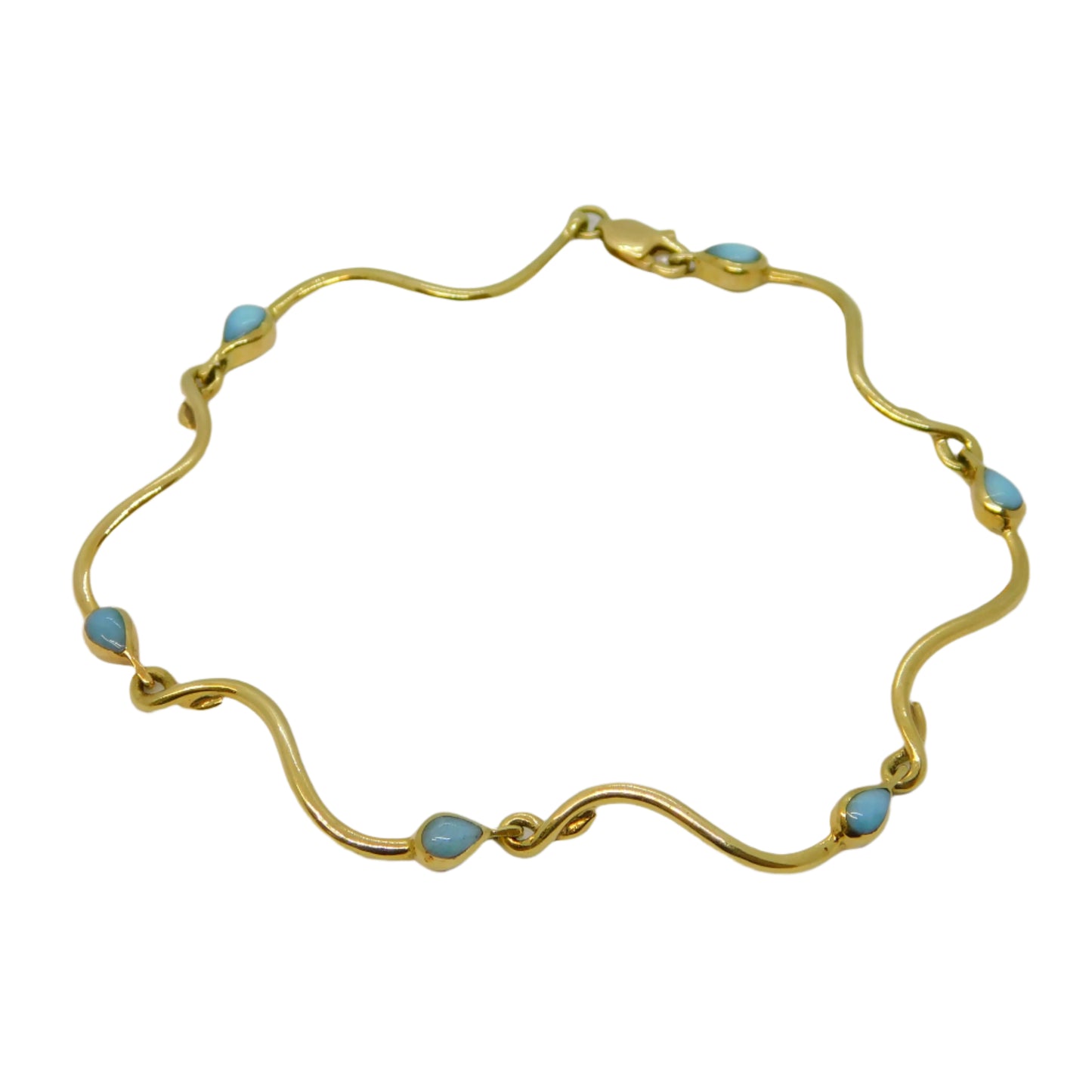 gold turquoise vintage bracelet 14ct