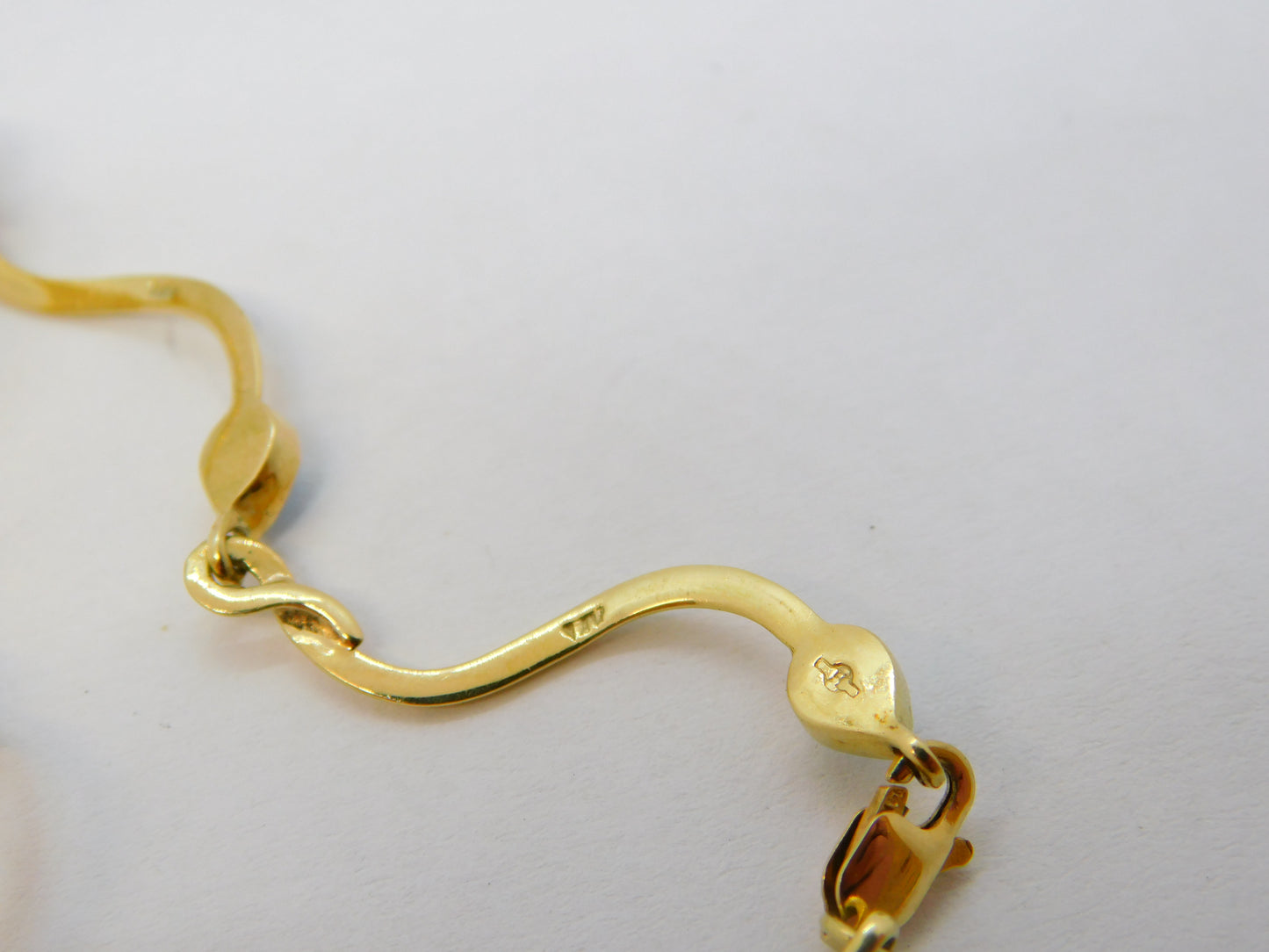 Italian 14ct Yellow Gold & Turquoise Wave Pattern Bracelet Vintage c1970