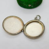 Sterling Silver & Yellow Guilloche Enamel Locket Pendant Antique c1920 Art Deco