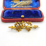 Victorian 9ct Yellow Gold Swallow Sweetheart Brooch Pin c1890 Antique