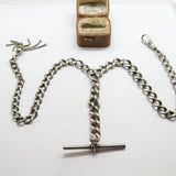 Sterling Silver Graduating Double Albert Watch Chain & Tassel 1920 Chester 40cm