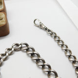 Sterling Silver Graduating Double Albert Watch Chain & Tassel 1920 Chester 40cm