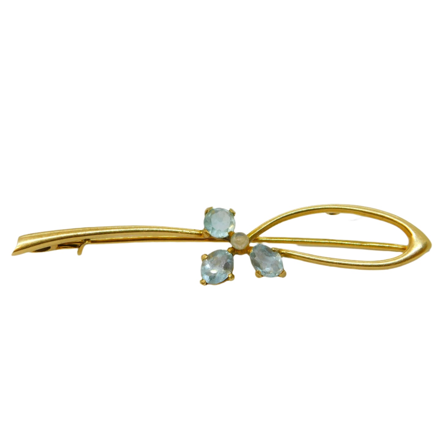 Antique 18ct Gold Aquamarine Brooch