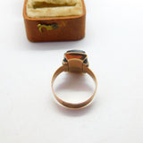 Early Victorian 14ct Rose Gold Carved Shell Cameo Mourning Ring c1850 Antique