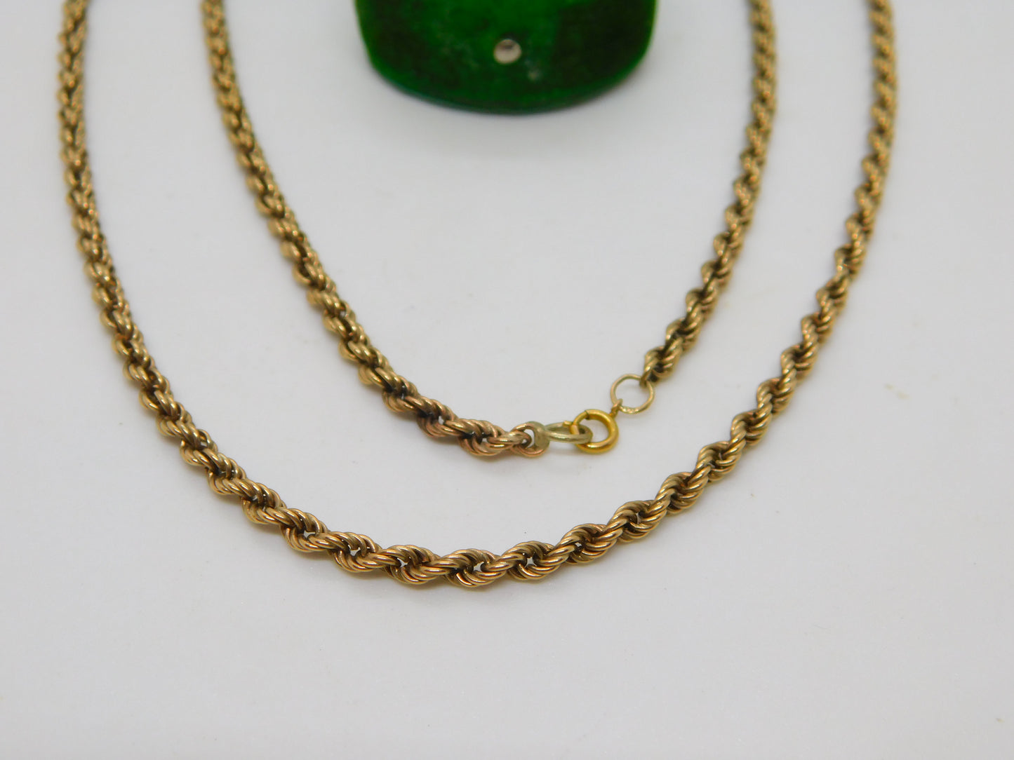 9ct Yellow Gold Essential Rope Chain Necklace Vintage c1970 London 46cm Length