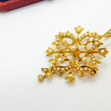 Victorian 15ct Yellow Gold Seed Pearl Set Floral Lavalier Drop Pendant c1890