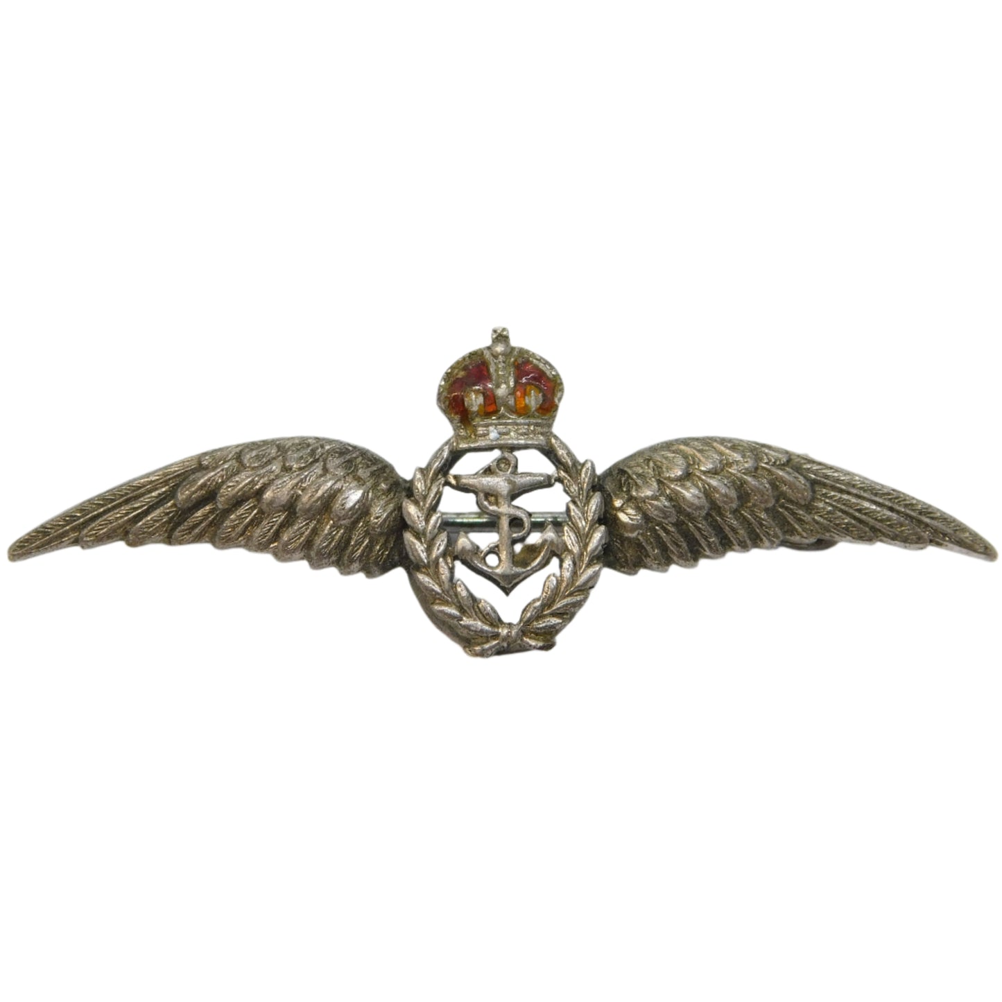 WWII Sterling Silver & Enamel Royal Navy Air Arm Sweetheart Brooch Antique c1940