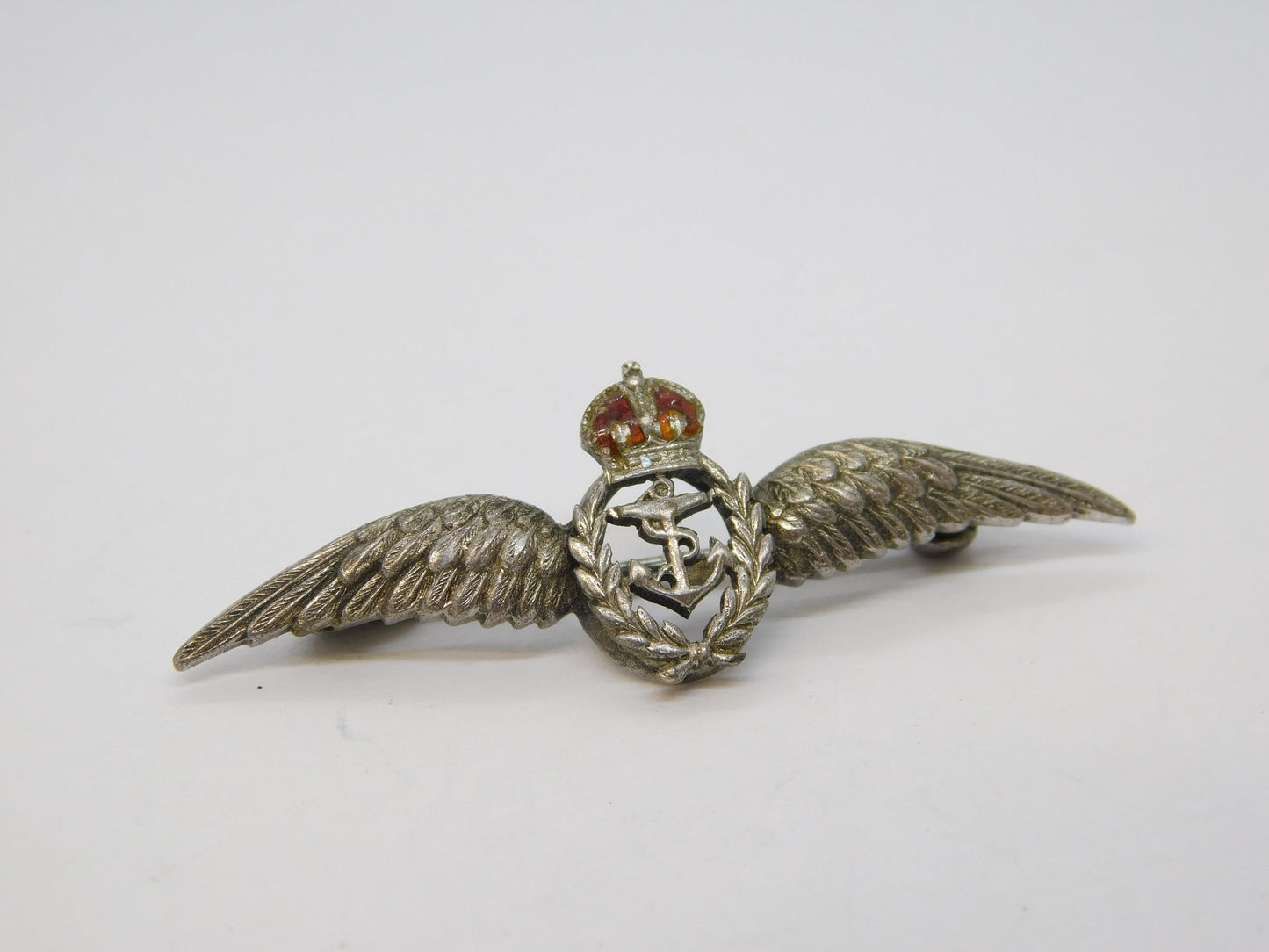 WWII Sterling Silver & Enamel Royal Navy Air Arm Sweetheart Brooch Antique c1940