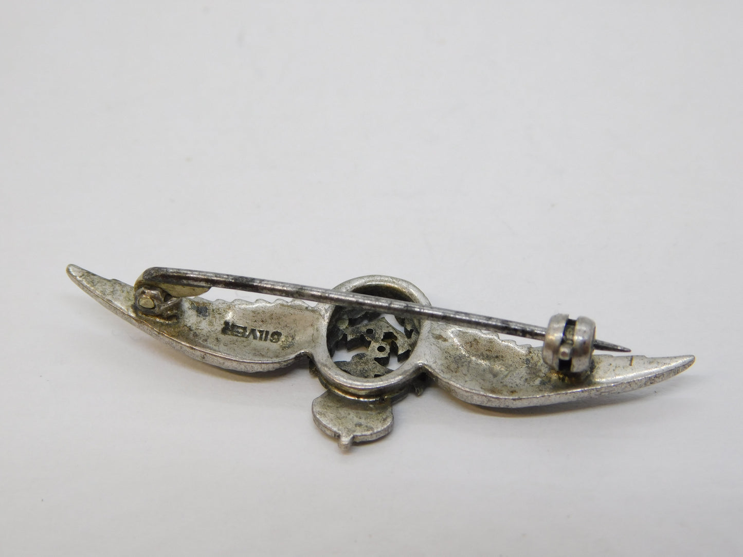 WWII Sterling Silver & Enamel Royal Navy Air Arm Sweetheart Brooch Antique c1940