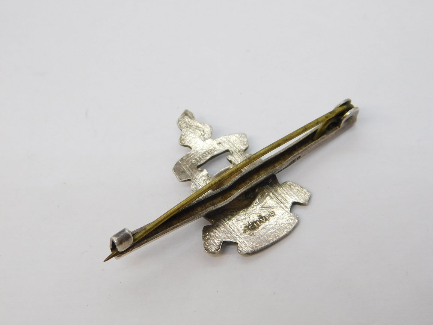 WWII Sterling Silver Gibraltar Royal Marines Sweetheart Brooch Antique c1940