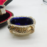 Victorian Boxed Set of Sterling Silver Salt Cellars Antique 1900 London
