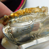 Victorian Boxed Set of Sterling Silver Salt Cellars Antique 1900 London