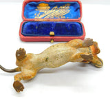 Victorian Cold Painted Vienna Bronze Dachshund Dog Sculpture Antique c1860