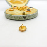 Victorian Boxed Rolled Gold Cat's Eye Set Button Stud Set Antique c1880