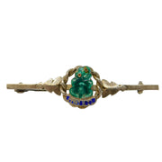 New Zealand Sterling Silver & Enamel Tiki Sweetheart Brooch Antique c1940