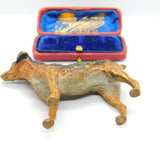 Victorian Cold Painted Vienna Bronze Terrier Dog Sculpture Antique c1860