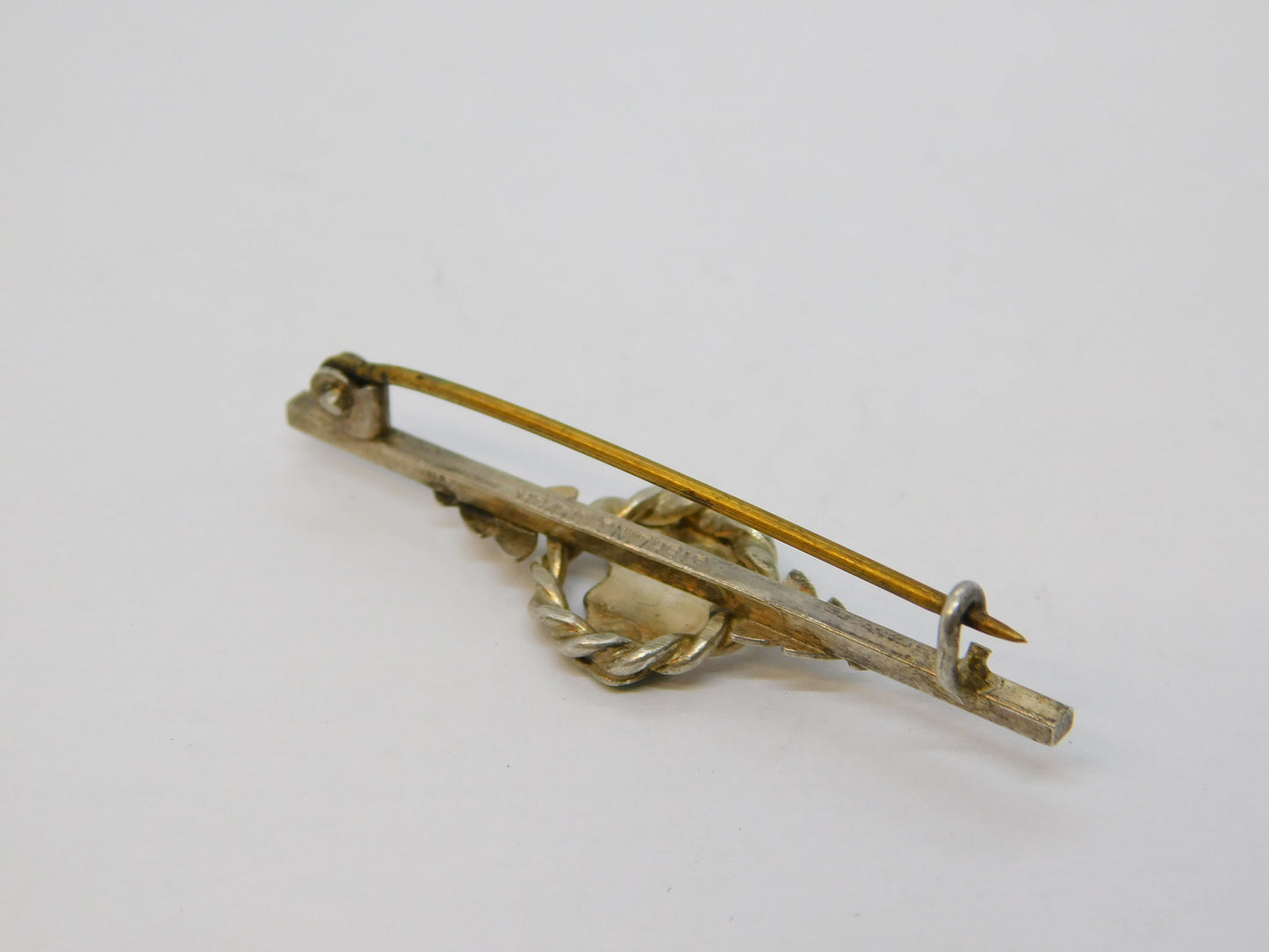 New Zealand Sterling Silver & Enamel Tiki Sweetheart Brooch Antique c1940