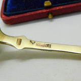 Russian St. Petersburg Silver Gilt Niello Enamel Spoon Antique 1838 AK