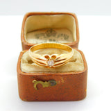 Victorian 18ct Yellow Gold 0.1ct Diamond Solitaire Ring 1893 Birmingham Antique