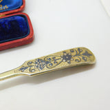 Russian St. Petersburg Silver Gilt Niello Enamel Spoon Antique 1838 AK