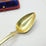 Russian St. Petersburg Silver Gilt Niello Enamel Spoon Antique 1838 AK