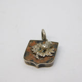 Sterling Silver & Red Granite Scottish Thistle Charm Antique 1911 Birmingham