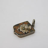 Sterling Silver & Red Granite Scottish Thistle Charm Antique 1911 Birmingham