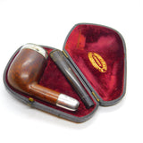 Victorian Boxed Wooden Sterling Silver Mounted Pipe Set 1890 London Antique
