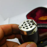 Victorian Boxed Wooden Sterling Silver Mounted Pipe Set 1890 London Antique