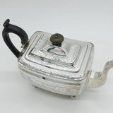 Irish George III Sterling Silver Large Floral Teapot Antique 1809 Dublin