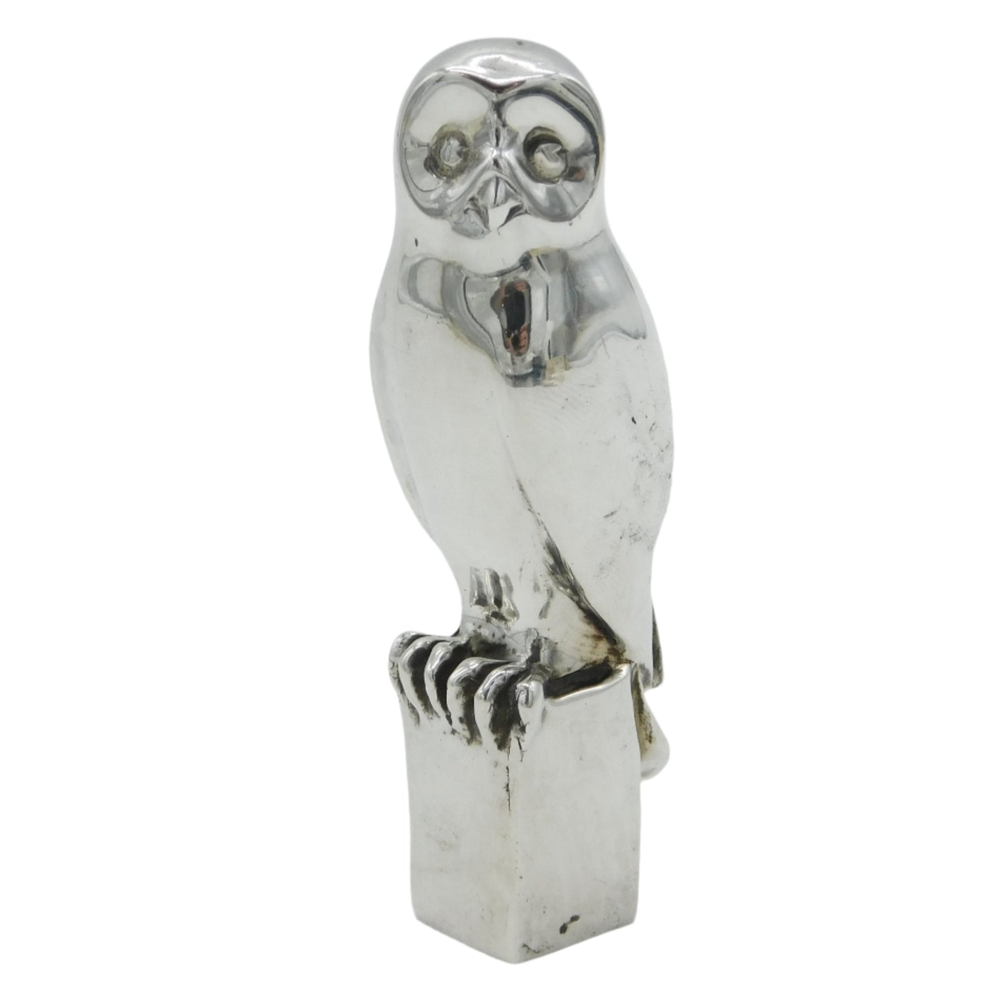 Cast Sterling Silver Owl Paperweight
