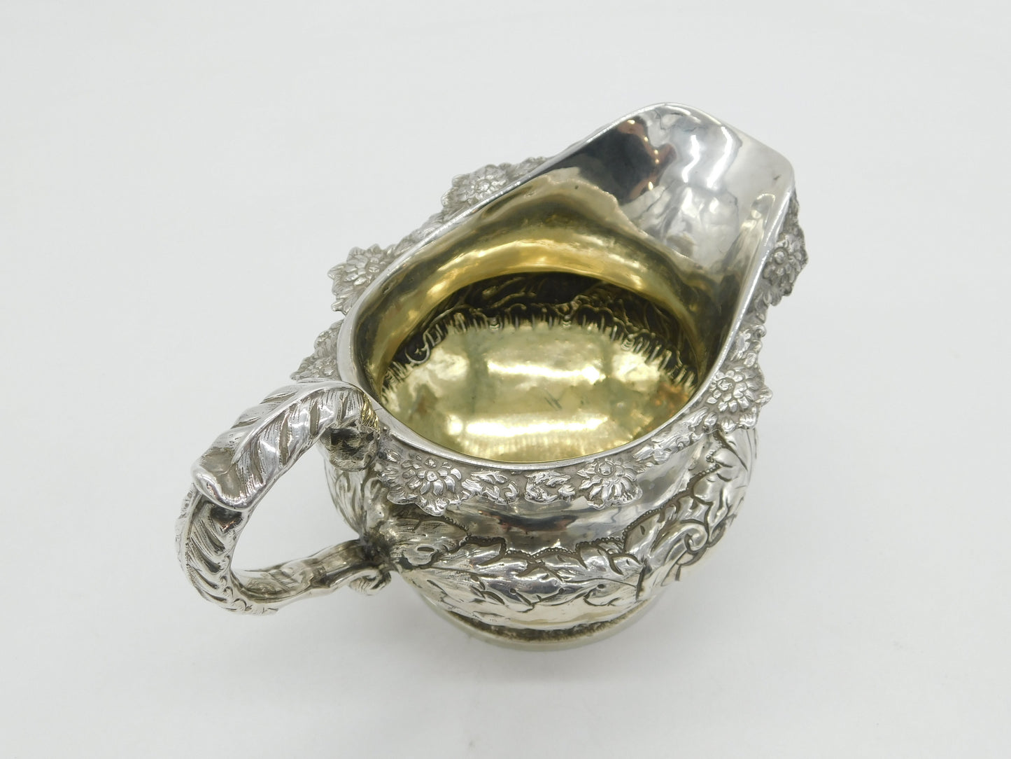 Irish William IV Sterling Silver Hunting Scene Cream Jug Antique 1832 Dublin
