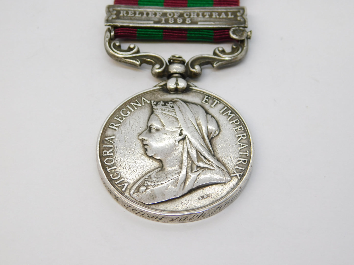 British India Silver Military Medal Relief of Chitral 1895 1522 Sepoy Lath Singh
