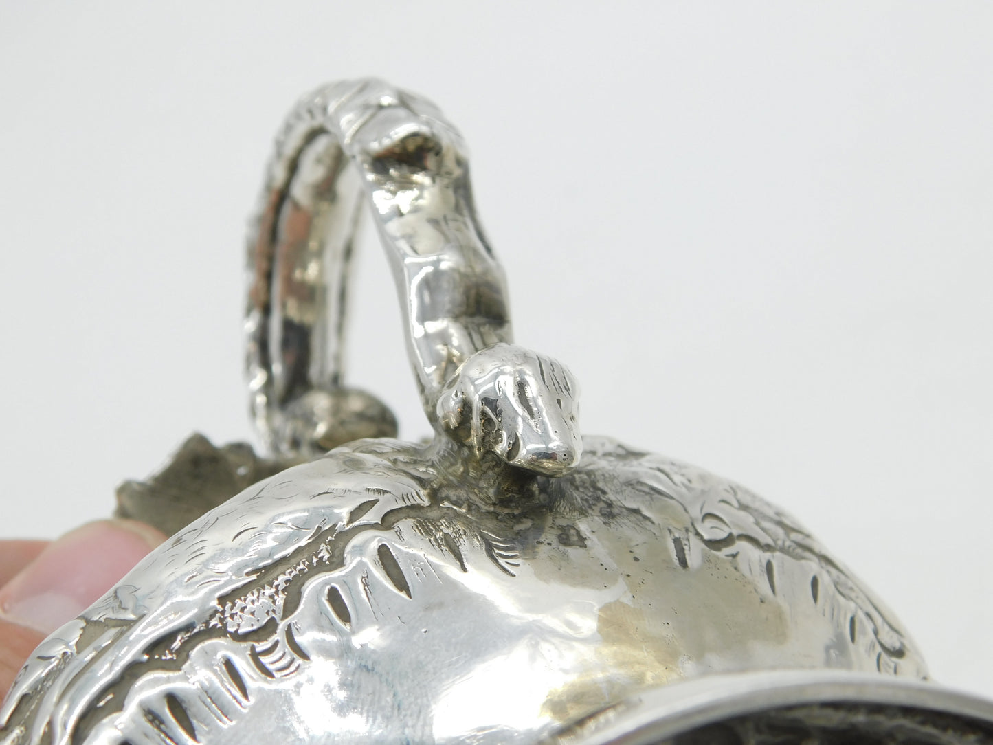 Irish William IV Sterling Silver Hunting Scene Cream Jug Antique 1832 Dublin