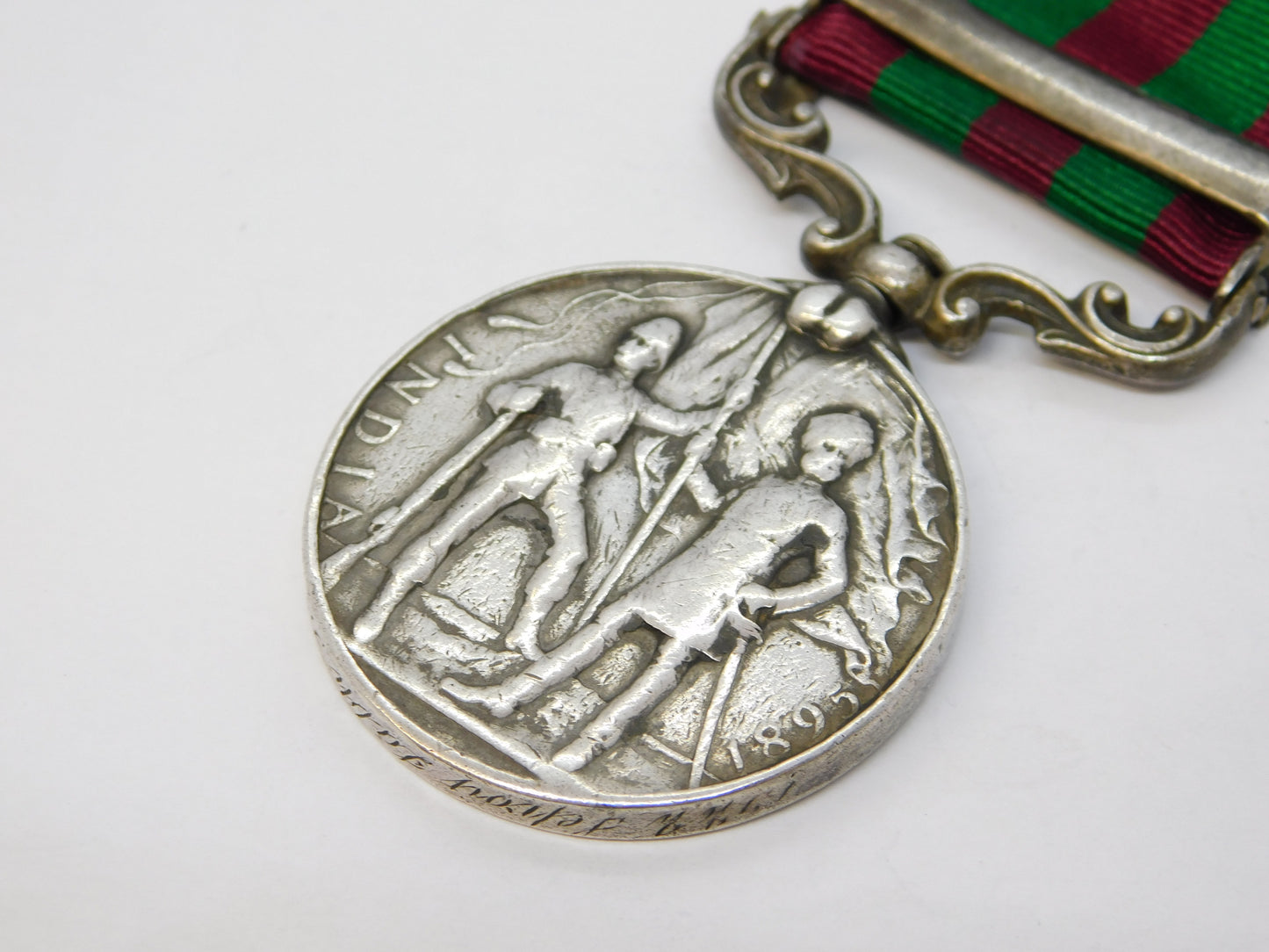 British India Silver Military Medal Relief of Chitral 1895 1522 Sepoy Lath Singh