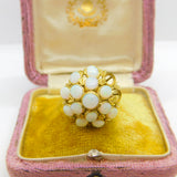 14ct Yellow Gold & Cabochon Fire Opal Statement Ring Antique c1920 Art Deco AF