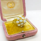 14ct Yellow Gold & Cabochon Fire Opal Statement Ring Antique c1920 Art Deco AF