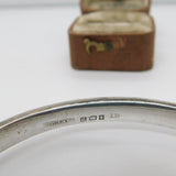 Sterling Silver 9ct Rose Gold Shamrock Cuff Bangle Bracelet 1951 Birmingham