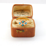 Victorian 15ct Gold & Blue Turquoise Set Band Ring 1881 Chester Antique
