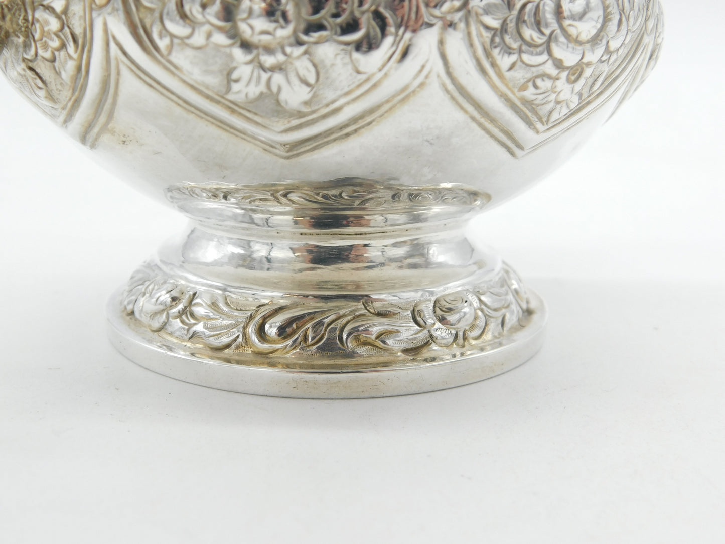 Irish George IV Sterling Silver Floral Spouted Cream Jug Antique 1828 Dublin