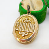 Victorian 9ct Gold Back & Front 'Sholum' Sweetheart Locket Antique c1880
