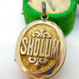 Victorian 9ct Gold Back & Front 'Sholum' Sweetheart Locket Antique c1880